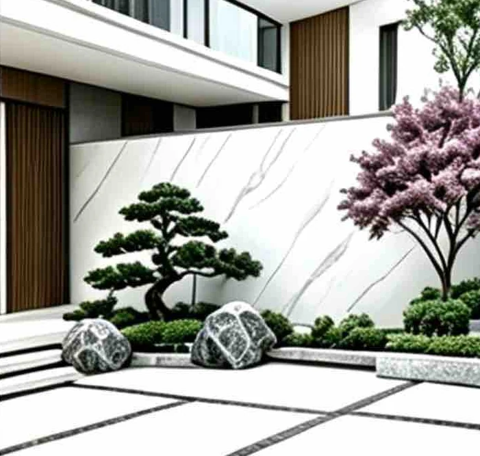 Villa exterior wall application illustration