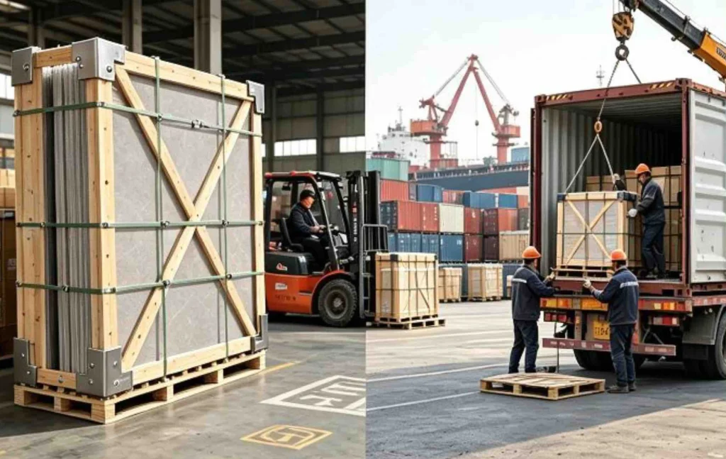 Export packing and container loading illustration